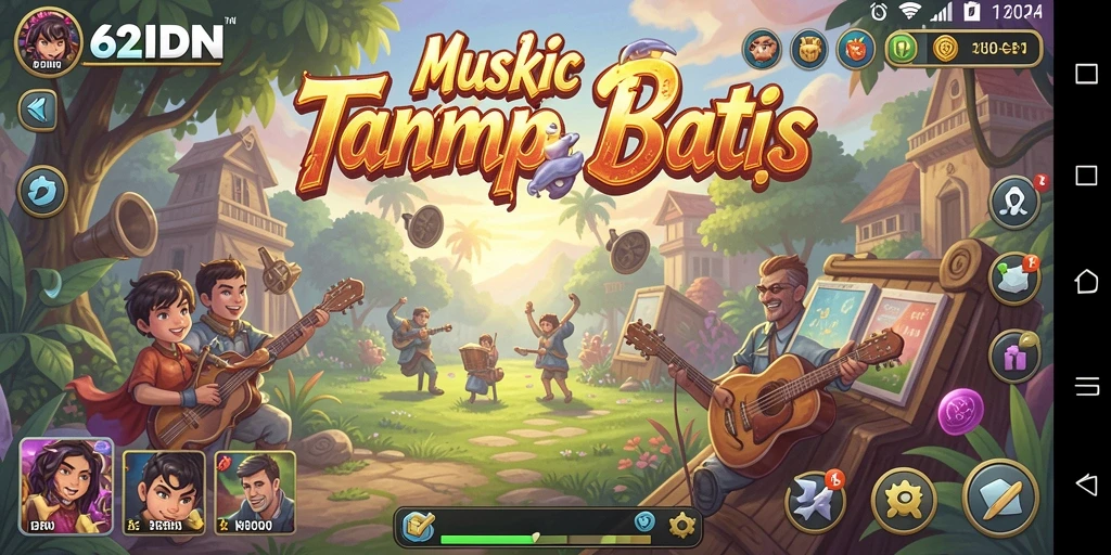 Tampilan permainan musik yang interaktif dan mengasyikkan.