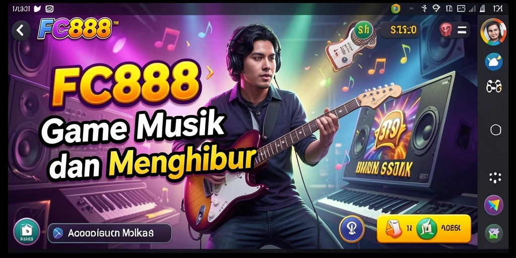 Tampilan screenshot utama FC888 menunjukkan gameplay musik yang menarik