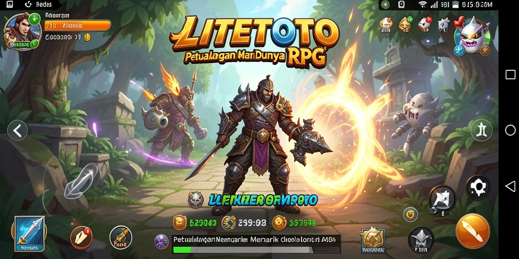 Tangkapan layar gameplay LITETOTO yang menampilkan pertarungan epik.