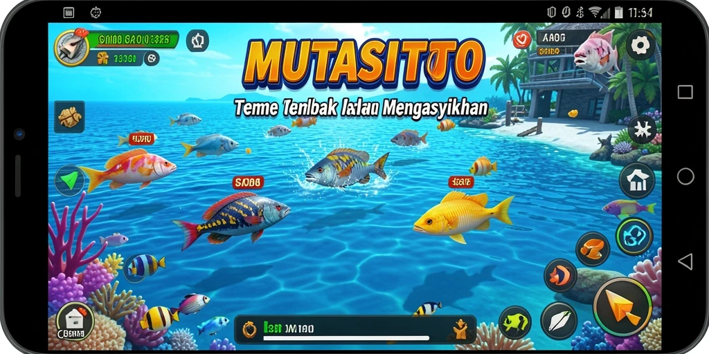 Screenshot MUTASITOTO menampilkan aksi seru menembak ikan.