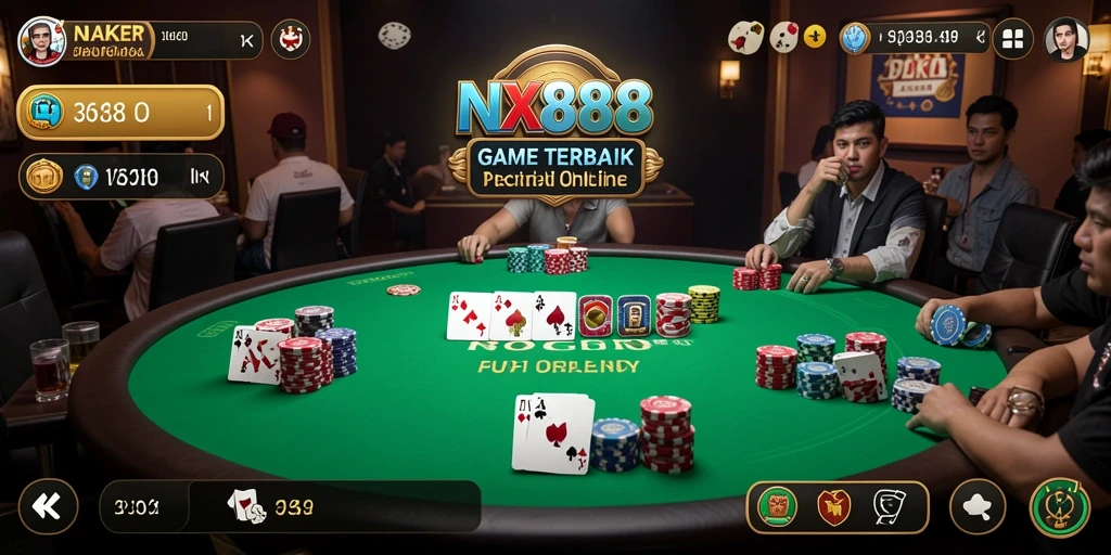 Screenshot gameplay NX888 yang menunjukkan pemain menikmati sesi Poker.
