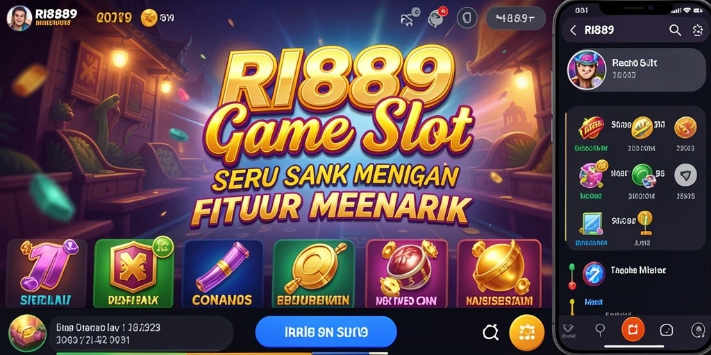 Tampilan gameplay Slot RI889 yang menarik dan penuh warna.