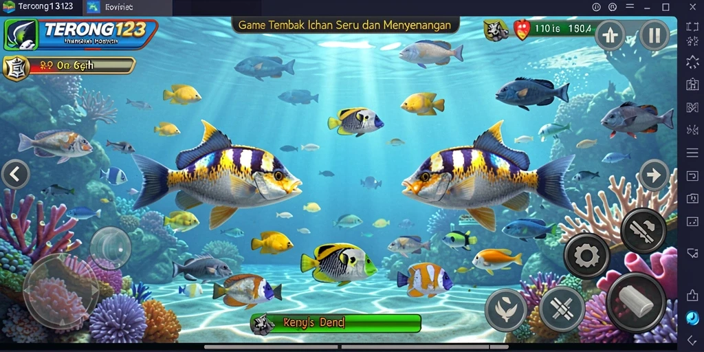 Tampilan gameplay <strong>TERONG123</strong> dengan aksi menembak ikan yang seru.