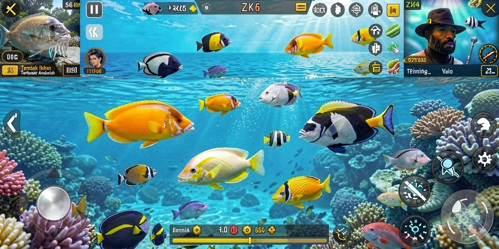 Gameplay menembak ikan yang seru dan mengasyikkan di ZK6.